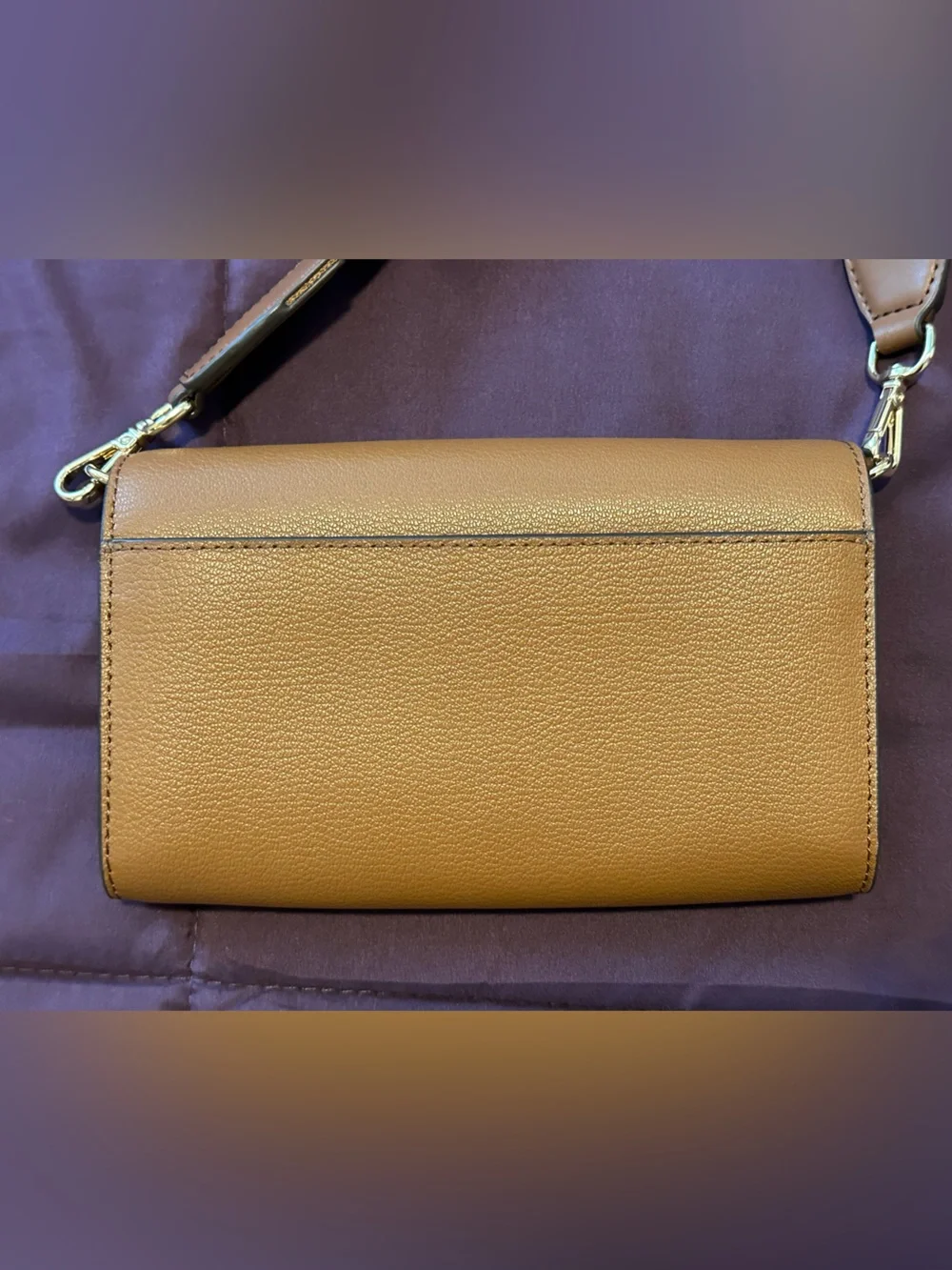 Michael Kors Caramel Brown Leather Crossbody with Signature Strap